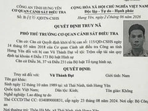 Công an kêu gọi bị can Vũ Thành Đạt SN 1989 sớm ra đầu thú