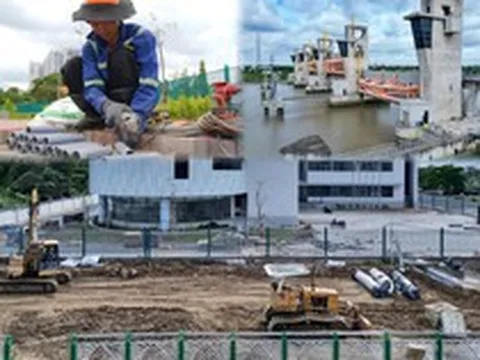 Tấp nập thi công xuyên lễ tại siêu dự án ngăn triều 10.000 tỷ ở TP.HCM