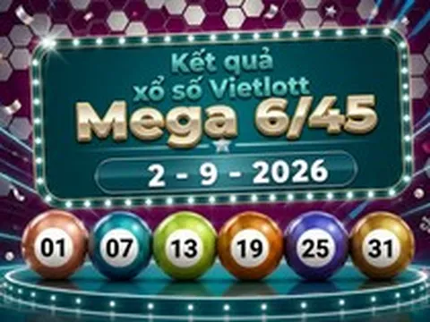 Vietlott 2/9 - Xổ số Vietlott Mega 6/45 hôm nay 2/9/2026