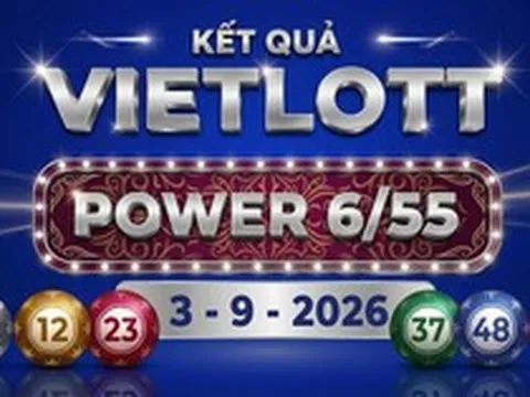 Vietlott 3/9 - Xổ số Vietlott Power 6/55 hôm nay 3/9/2026