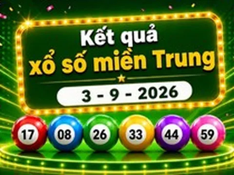 XSMT 3/9 - Xổ số miền Trung hôm nay 3/9/2026