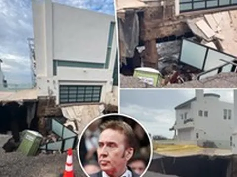 Biệt thự 277 tỷ đồng của tài tử Nicolas Cage suýt bị “nuốt chửng”: Hố sụt khổng lồ xé toạc lối vào gara