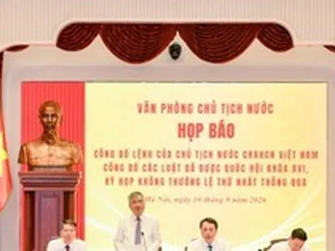Công bố Lệnh của Chủ tịch nước về Luật sửa đổi, bổ sung một số điều của Luật Ngân hàng Nhà nước Việt Nam, Luật Phòng, chống rửa tiền và Luật Các tổ chức tín dụng