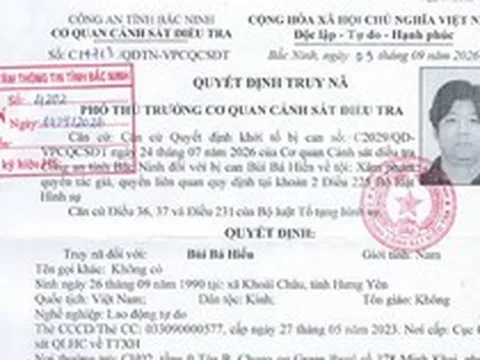 Quyết định truy nã Bùi Bá Hiến SN 1990, bất kỳ ai cũng có quyền bắt giữ